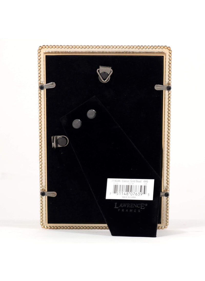 Lawrence Frames Lawrence Frames 714046 4x6 Gold Metal Classic Bead Picture Frame  - Image 3