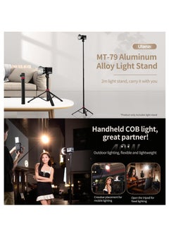 Ulanzi Ulanzi MT-79 Portable Travel Adjustable Light Stand Adjustable Head Aluminum & Plastic Material Anti Slip Mats Compatible with Ulanzi LT028 LT023 550g 1Kg Payload 8 Sections Height 36cm to 205cm  - Image 2