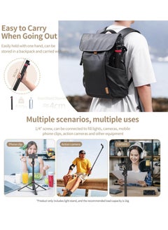 Ulanzi Ulanzi MT-79 Portable Travel Adjustable Light Stand Adjustable Head Aluminum & Plastic Material Anti Slip Mats Compatible with Ulanzi LT028 LT023 550g 1Kg Payload 8 Sections Height 36cm to 205cm  - Image 3