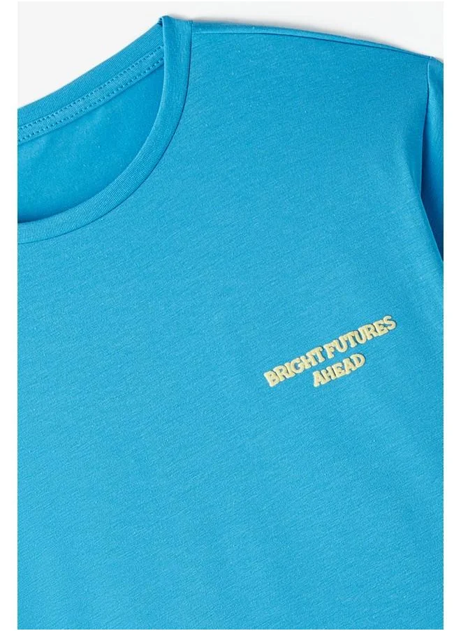 JUNE June Kids Slogan Tshirt & Short Set Blue