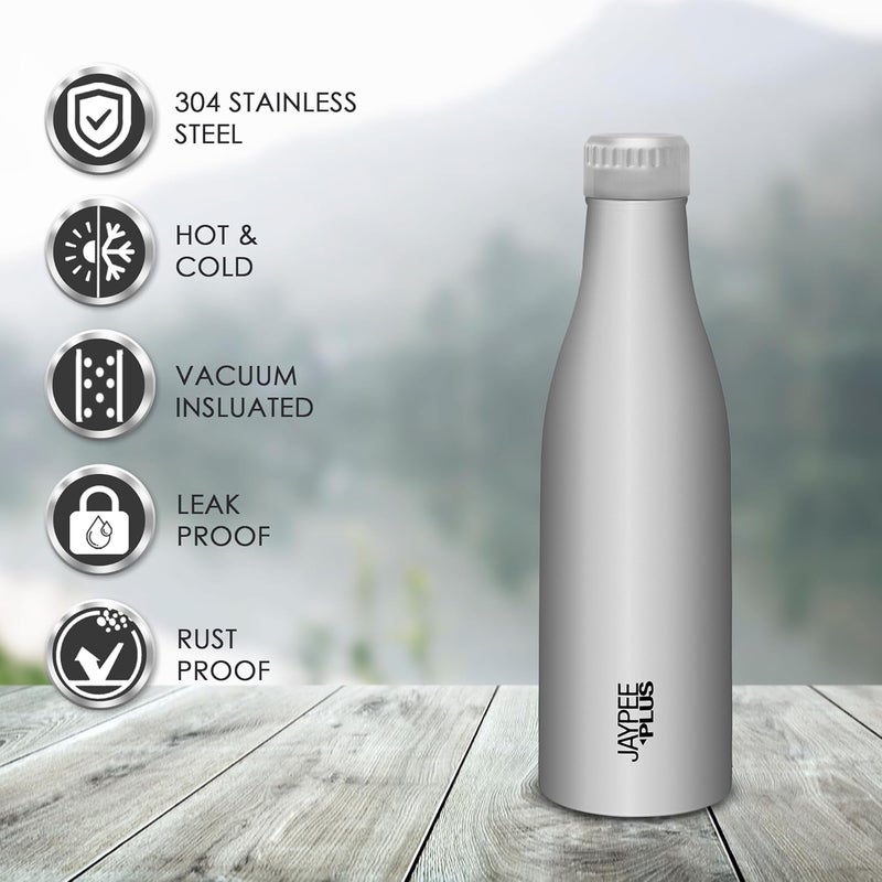 Jaypee Plus Sierra Stainless Steel Water Bottle Water Bottle for Office SchoolInsulated Long Hours Hot and Cold Bottle 1000 ml Metallic - Image 4