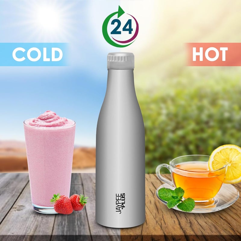 Jaypee Plus Sierra Stainless Steel Water Bottle Water Bottle for Office SchoolInsulated Long Hours Hot and Cold Bottle 1000 ml Metallic - Image 2