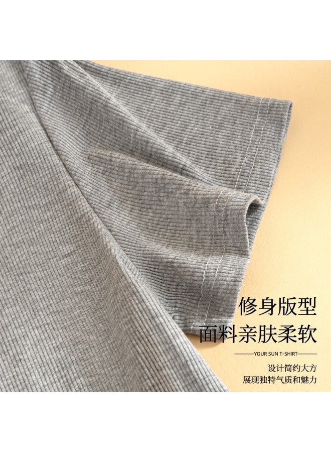 Your Sun Women'S Regular Shoulder T-Shirt, Short Sleeve Slimming And Belly-Covering Solid Color Versatile Basic Round Neck Tee, Casual Comfortable Top - Image 5
