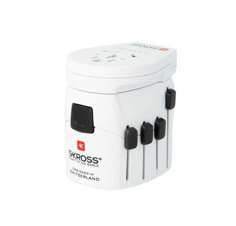 Skross Pro-World & USB Travel Adaptor, White - Image 1