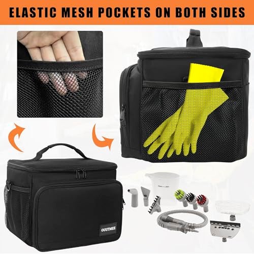OUUTMEE Carry Bag Compatible with Bissell SteamShot Hard Surface Steam Cleaner 39N7V/39N7A, Adjustable Compartments Steam Cleaner Storage Bag, Travel Bag with Extra Pockets - Image 4