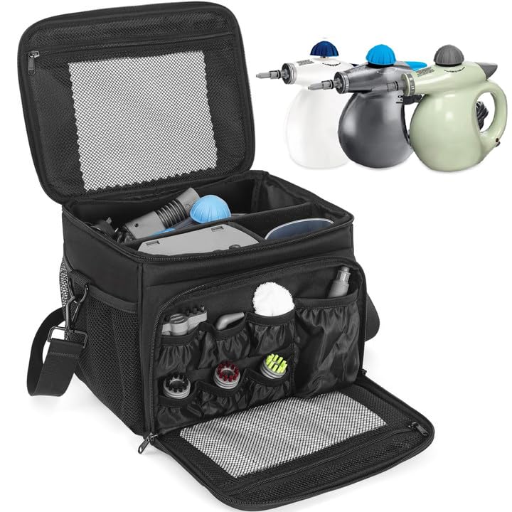 OUUTMEE Carry Bag Compatible with Bissell SteamShot Hard Surface Steam Cleaner 39N7V/39N7A, Adjustable Compartments Steam Cleaner Storage Bag, Travel Bag with Extra Pockets - Image 1