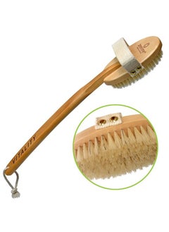 ZEN ME Premium Boar Brush by Zen Me, Exfoliating Brush with Medium Firm Natural Bristles for Cellulite and Lymphatic, Body Scrub Brush with Detox eBook Gift  - Image 1