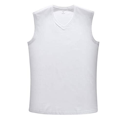 Y2Y2 Men's Sleeveless V-Neck T-Shirt, White, Big and Tall 2XL (50"-52") - Image 5