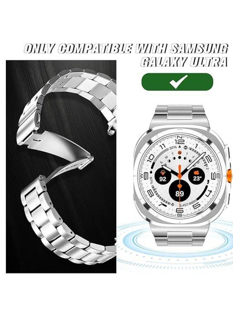ELTRAZONE Stainless Steel Band Compatible for Samsung Galaxy Watch Ultra 47mm (2024), No Gap Business Metal Strap for Galaxy Watch 7 Ultra 47mm, Premium Watch Band for Men and Women – Durable, Stylish, Adjustable - Image 4