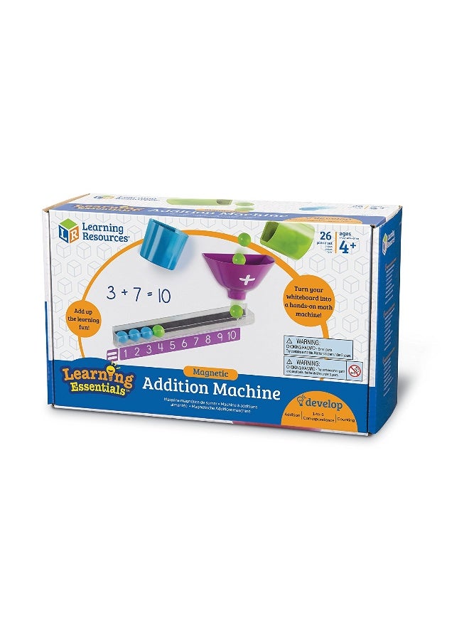 ليرننج ريسورسز آلة الجمع المغناطيسية من Learning Resources، نشاط جمع تفاعلي في الجزء الأمامي من الفصل، تتضمن 20 كرة مغناطيسية، قمعًا، وصينية عد، للأعمار من 4 سنوات فما فوق - Image 5