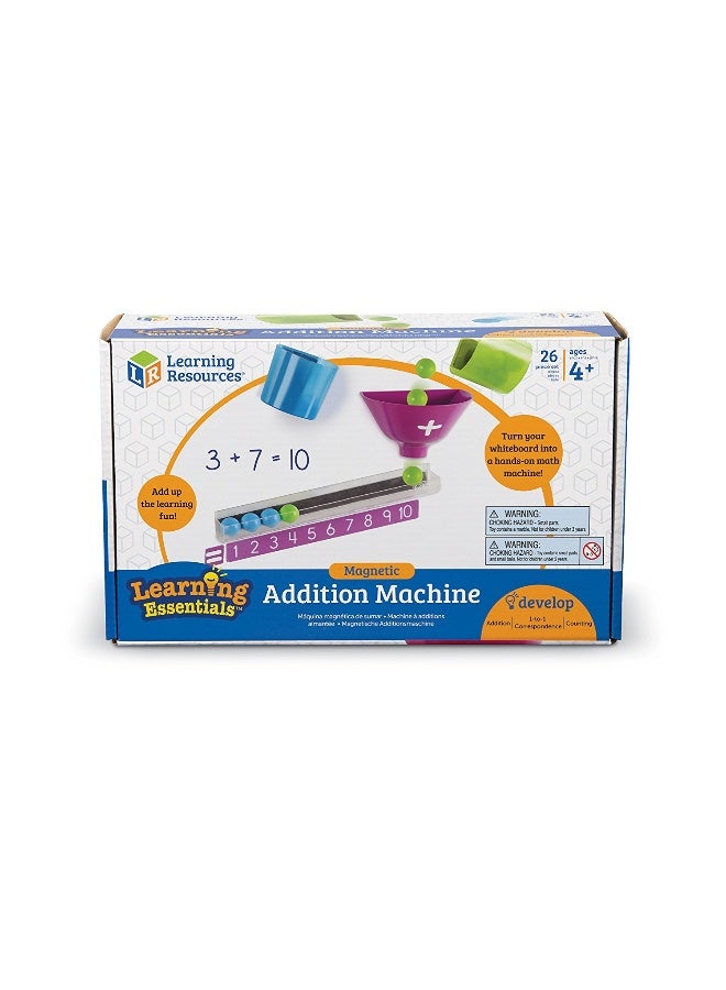 ليرننج ريسورسز آلة الجمع المغناطيسية من Learning Resources، نشاط جمع تفاعلي في الجزء الأمامي من الفصل، تتضمن 20 كرة مغناطيسية، قمعًا، وصينية عد، للأعمار من 4 سنوات فما فوق - Image 4