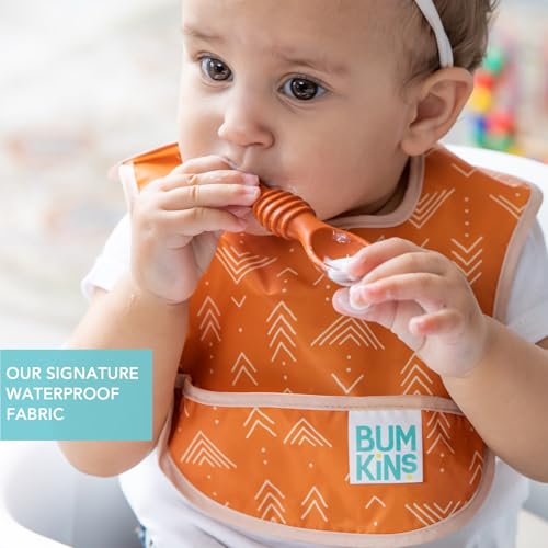 Bumkins Bibs, for Baby Girl or Boy, Infant 3-9 Months, Essential Must Have for Eating, Feeding, Baby Led Weaning Supplies, Mess Saving Waterproof Soft Fabric, Starter Bib 2-pk Desert Boho - Image 4