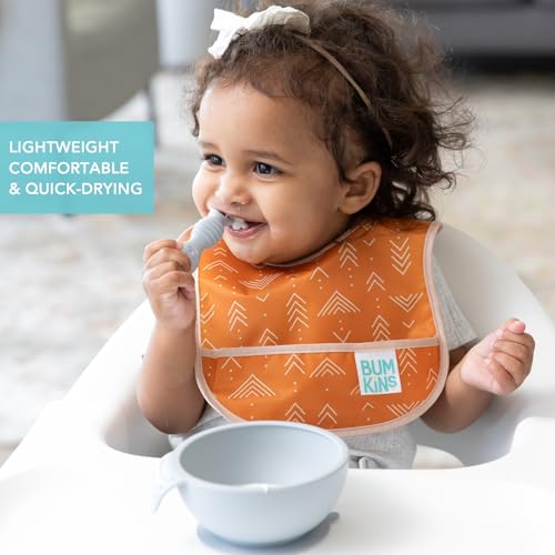 Bumkins Bibs, for Baby Girl or Boy, Infant 3-9 Months, Essential Must Have for Eating, Feeding, Baby Led Weaning Supplies, Mess Saving Waterproof Soft Fabric, Starter Bib 2-pk Desert Boho - Image 3