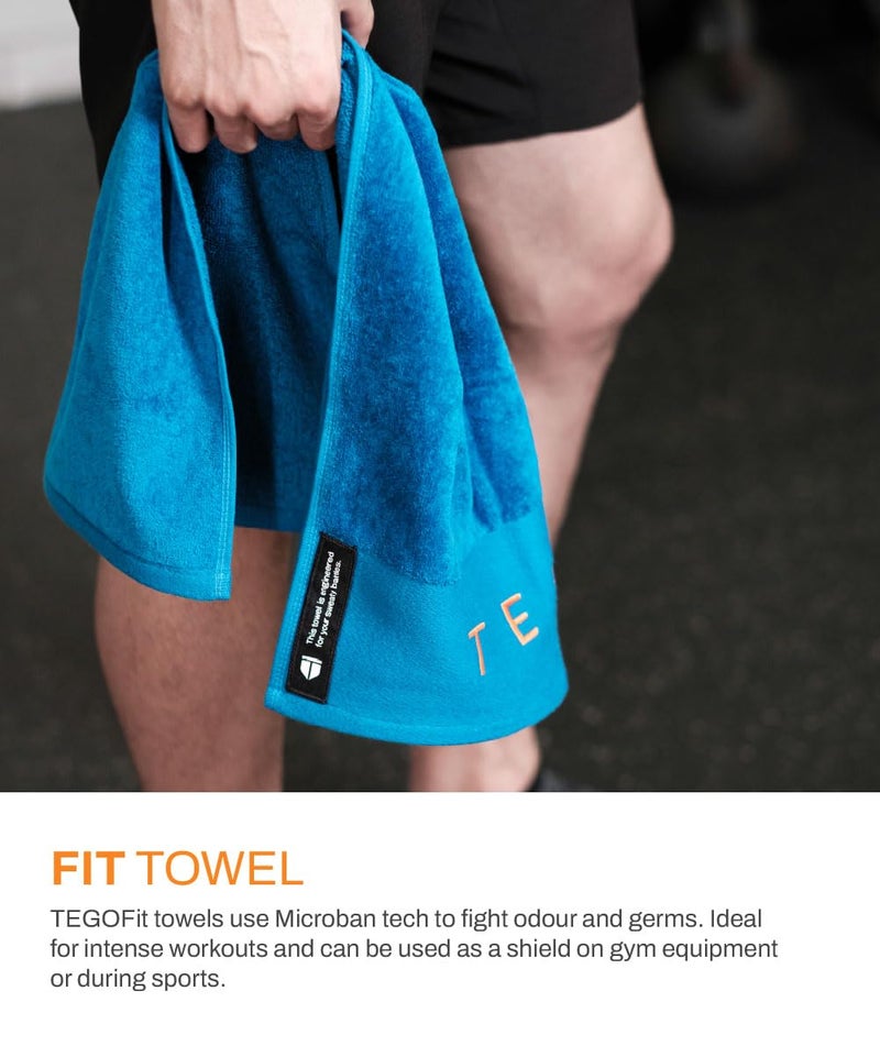 TEGO Cotton 600 Performance Sports Towel (16 x 30 Inches) - Gym, Work Out, Fitness Towel - Blue-O - 1 Piece - Image 5