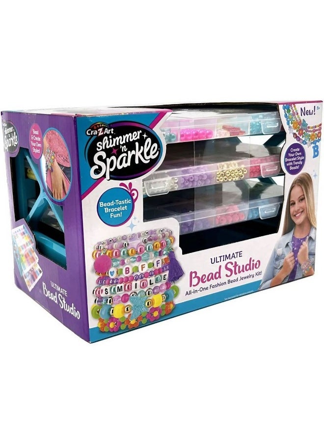 Shimmer N Sparkle - Cra-Z-Art Shimmer 'N Sparkle Ultimate Bead Studio All-in-One Fashion Bead Jewelry Kit - Image 1