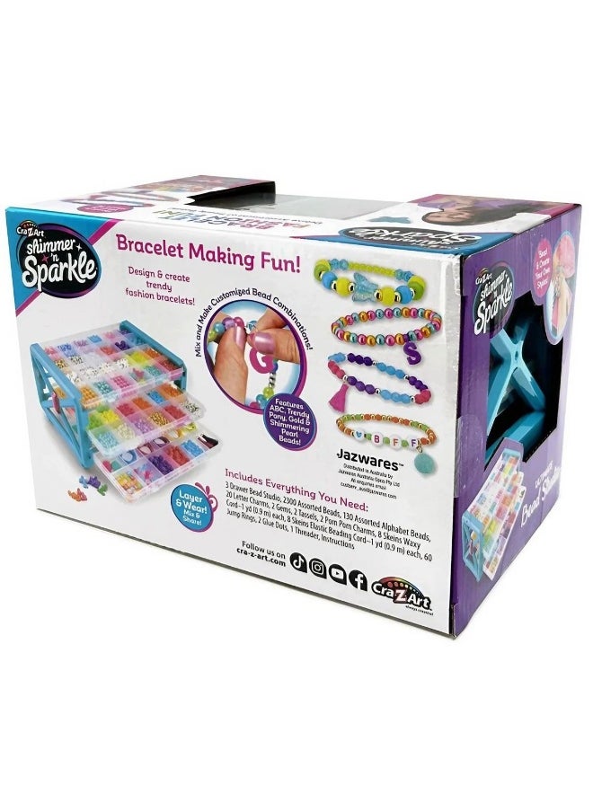 Shimmer N Sparkle - Cra-Z-Art Shimmer 'N Sparkle Ultimate Bead Studio All-in-One Fashion Bead Jewelry Kit - Image 1