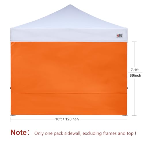 ABCCANOPY Instant Canopy SunWall 10x10 FT, 1 Pack Sidewall Only, No Frame or Top, Orange - Image 2