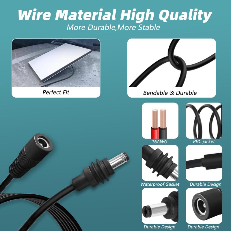 Magiktech DC5521 Power Extension Cable for Starlink Mini,10FT 25FT 50FT 16AWG DC 5.5mm*2.1mm Cord for Starklink Mini Work with 20V/65W+ PD Source (10FT Female to Male) - Image 3