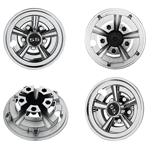 NOKINS Golf Cart SS Wheel Covers Hubcaps, 8 Inch Chrome Golf Cart Hub Caps Snap-on Installation (Set of 4), Fits EZGO Yamaha Club Car - Image 2