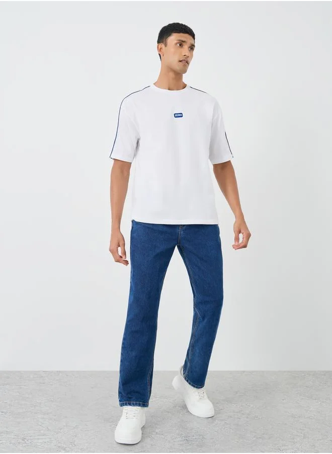 Styli Styli Contrast Shoulder Piping Heavy Jersey Oversized T-Shirt