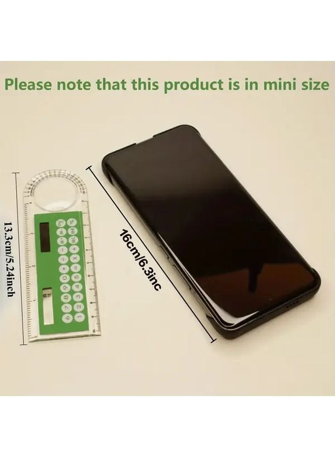 Black Ultra Thin Mini Ruler With Solar Calculator And Magnifying Glass - Image 4