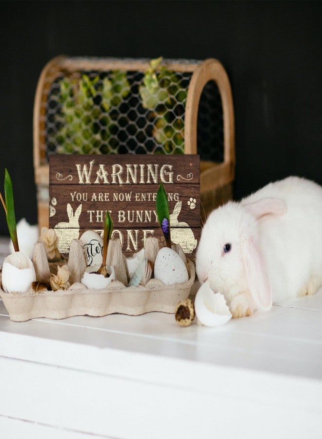 Putuo Decor Funny Rabbit Sign Bunny Rabbit Home Decor Gift Bunny Mom Bunny Lover 12 x 6 Inch (The Bunny Zone) Easter Decorations - Image 3