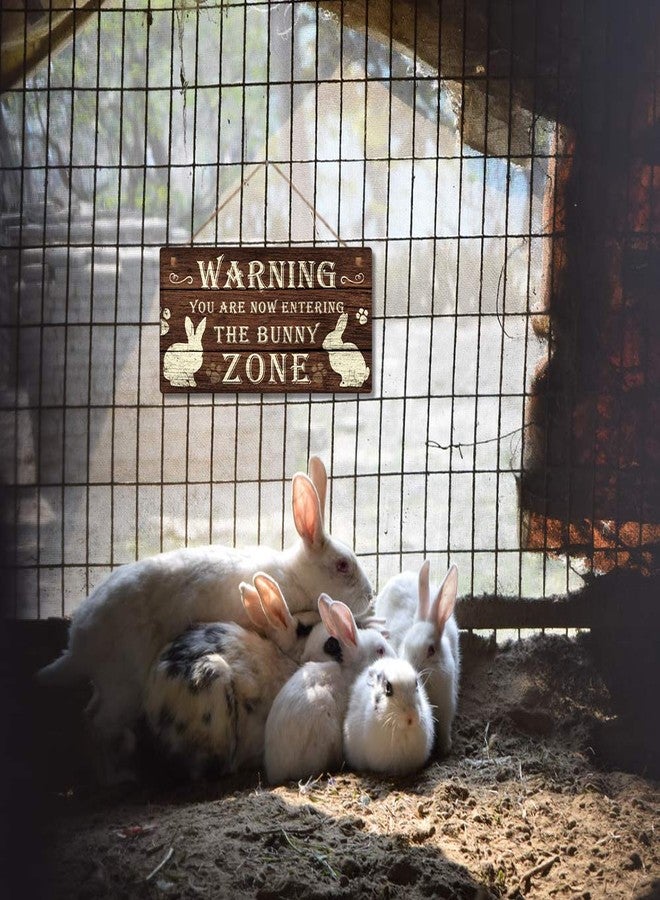 Putuo Decor Funny Rabbit Sign Bunny Rabbit Home Decor Gift Bunny Mom Bunny Lover 12 x 6 Inch (The Bunny Zone) Easter Decorations - Image 4