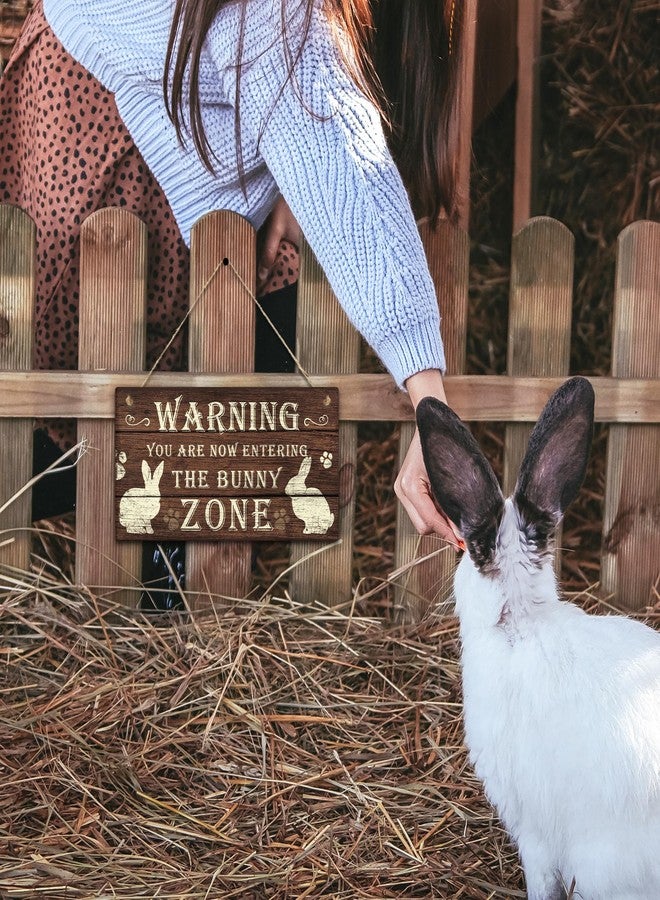 Putuo Decor Funny Rabbit Sign Bunny Rabbit Home Decor Gift Bunny Mom Bunny Lover 12 x 6 Inch (The Bunny Zone) Easter Decorations - Image 2
