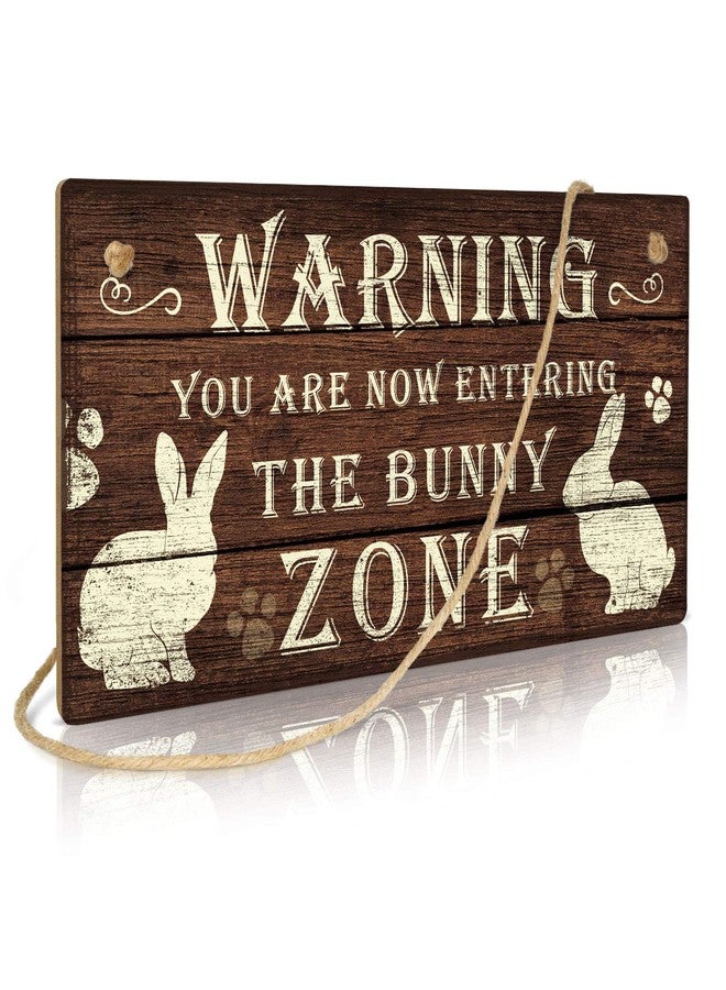 Putuo Decor Funny Rabbit Sign Bunny Rabbit Home Decor Gift Bunny Mom Bunny Lover 12 x 6 Inch (The Bunny Zone) Easter Decorations - Image 1