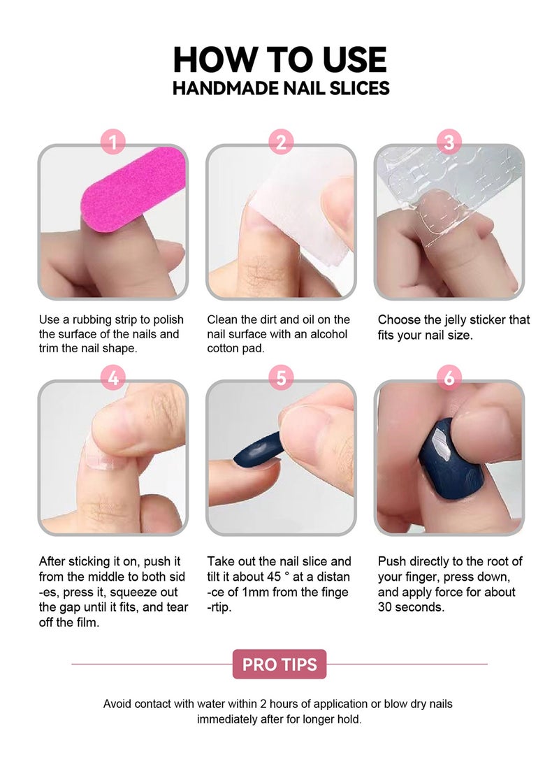 HUOYUAN JIA - 10 Pieces Handmade Press On Nails,Reusable and Removable Almond Shaped False Nails,Colorful French Style,Star,Peach Heart and Bow Design,Comes with A Rubbing Strip and A Piece of Jelly Glue for Fashionable Women's Holiday Gifts,False Nail Set - Image 1
