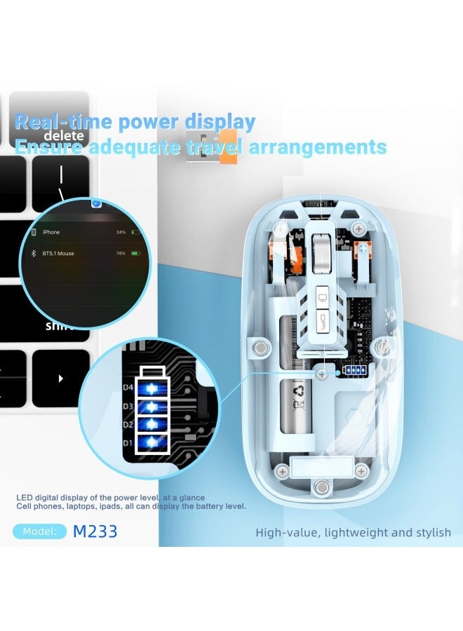 The new three-mode transparent mouse 2.4G wireless and BT5.1 rechargeable built-in 500 mAh lithium battery mute - Image 3