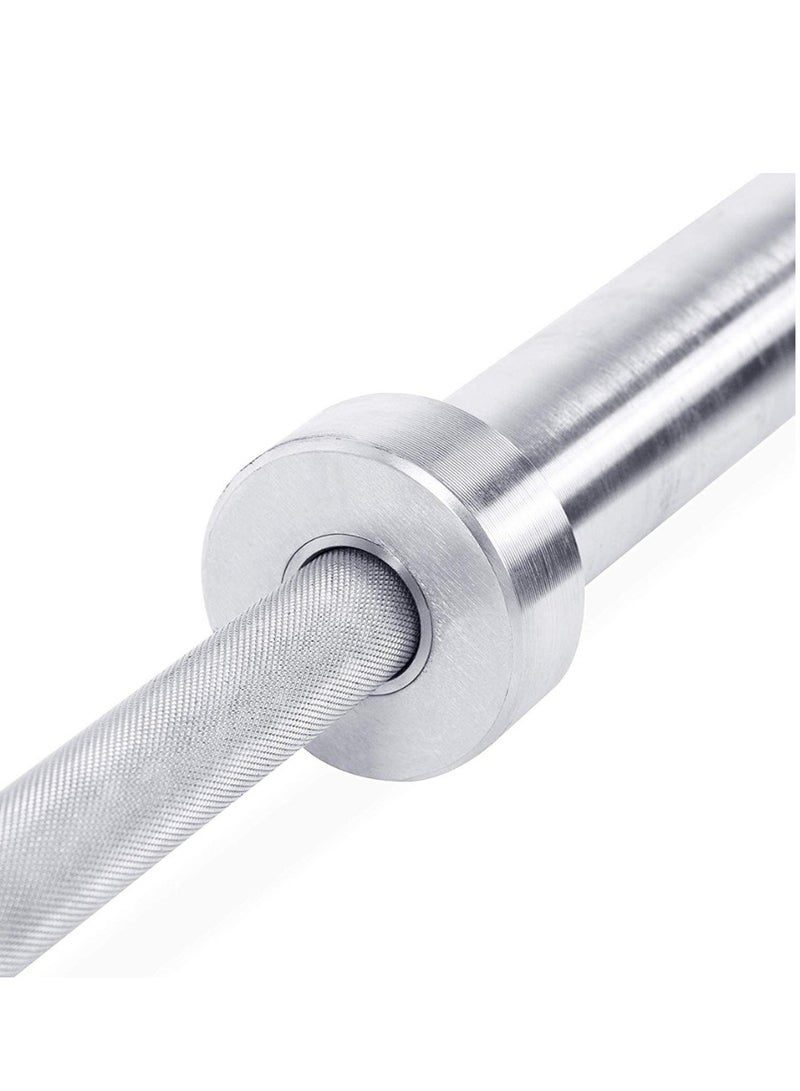 Spall Weight Lifting Barbell Bar 2 Inch With Spring Lock Collars Chrome, Anti-Slip Hand Grip, Solid Steel, Gym Equipment Bodybuilding Workout Fitness Training Heavy Duty Exercise - Image 2