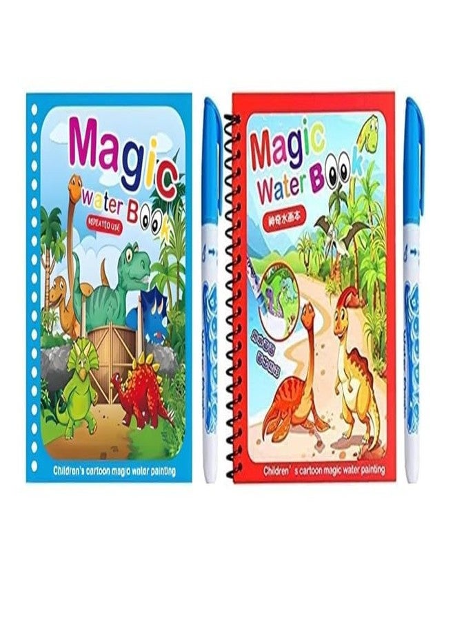 Gladnes Magic Water Coloring Book for Kids with Reusable Magic Pen No Mess Water Doodle Drawing Board | Educational Learning Toy for Toddlers Age 2-5 Years Travel Activity Gift for Boys & Girls (Pack of 2) - Image 1