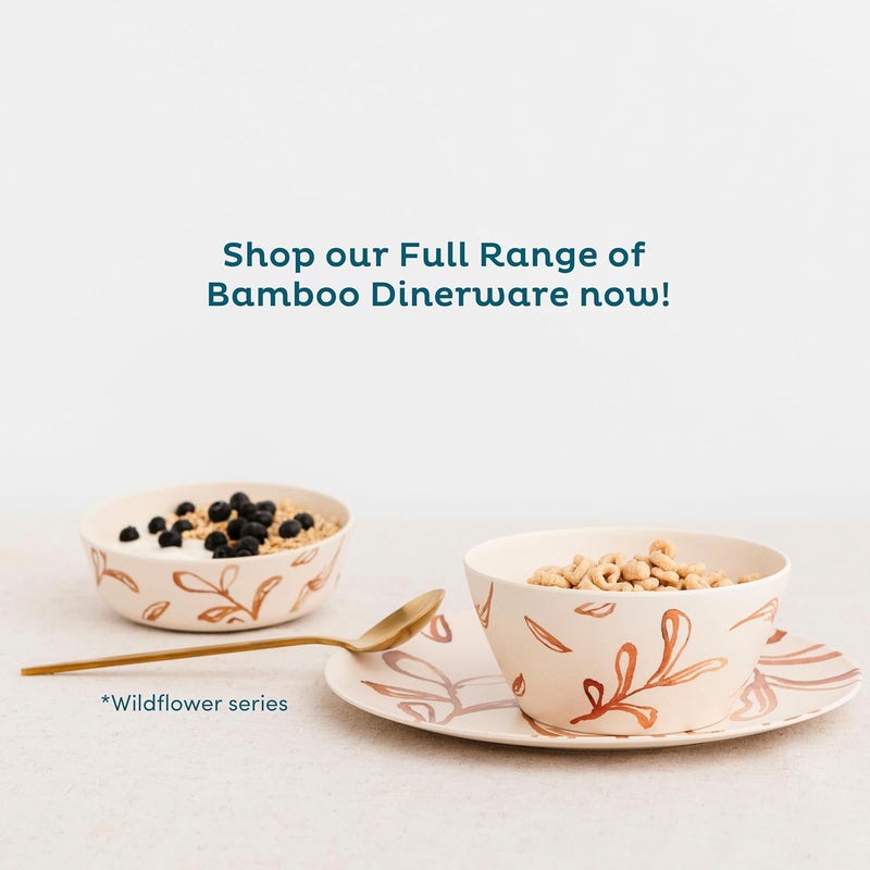 Nook Theory 4 Pack Bamboo Bowls V Shaped  22 Oz Kids Bowl Shatterproof FoodGrade Dishwasher Safe  Not Microwavable Bamboo Dishes Wildflower - Image 5