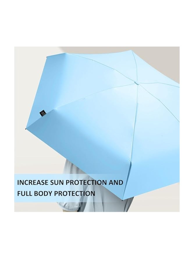 Generic - NETTING 1 Piece Mini Umbrella With 1 Piece Storage Box, Compact Umbrella, Travel Umbrella, Windproof Umbrella, Folding Umbrella, Anti-Uv Umbrella, Portable Umbrella, Sky Blue - Image 1