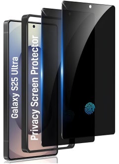 Glass 2 Pack Privacy Screen Protector,Support Fingerprint Unlock Screen Protector for Samsung Galaxy S25 Ultra,High hardness Tempered Glass Film,Anti-Scratch Case Friendly  - Image 1