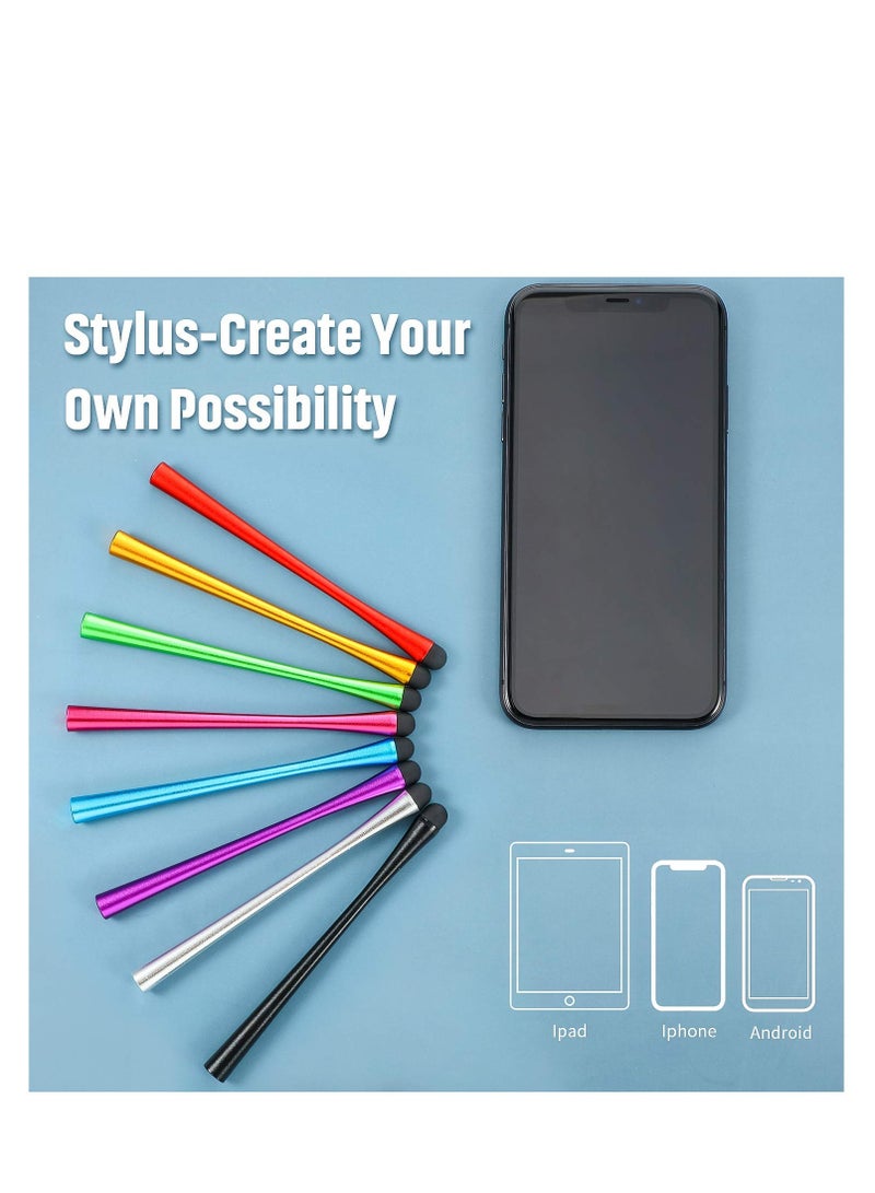 SOLARAE Stylus Pens for Touch Screens, Capacitive Stylus Pens for Touch Screen, with 8 Pack 8 mm Rubber Tips Stylus Pens, for Apple, Android Smartphone and Tablets (8 Colors) - Image 3