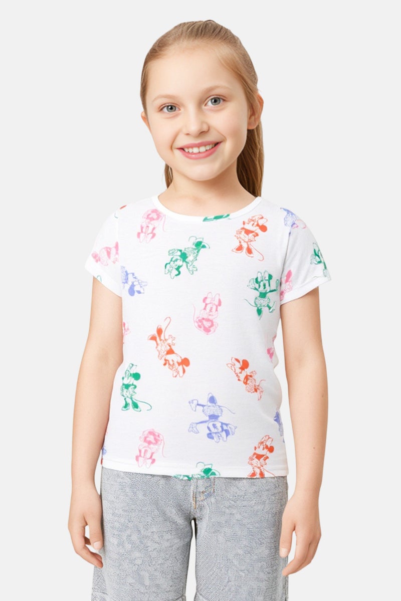 Gap x Disney Kids Girl Graphic Print Short Sleeve T-Shirt, White - Image 1