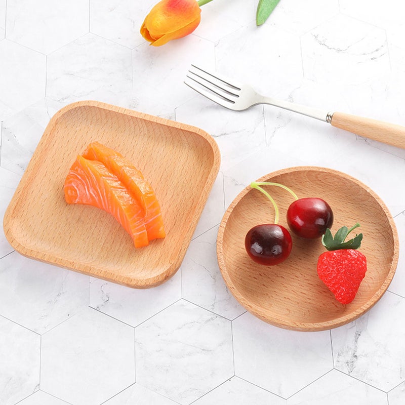🍳 طبق فواكه خشبي متعدد الاستخدامات للطاولة السطح ناعم وآمن - Image 2