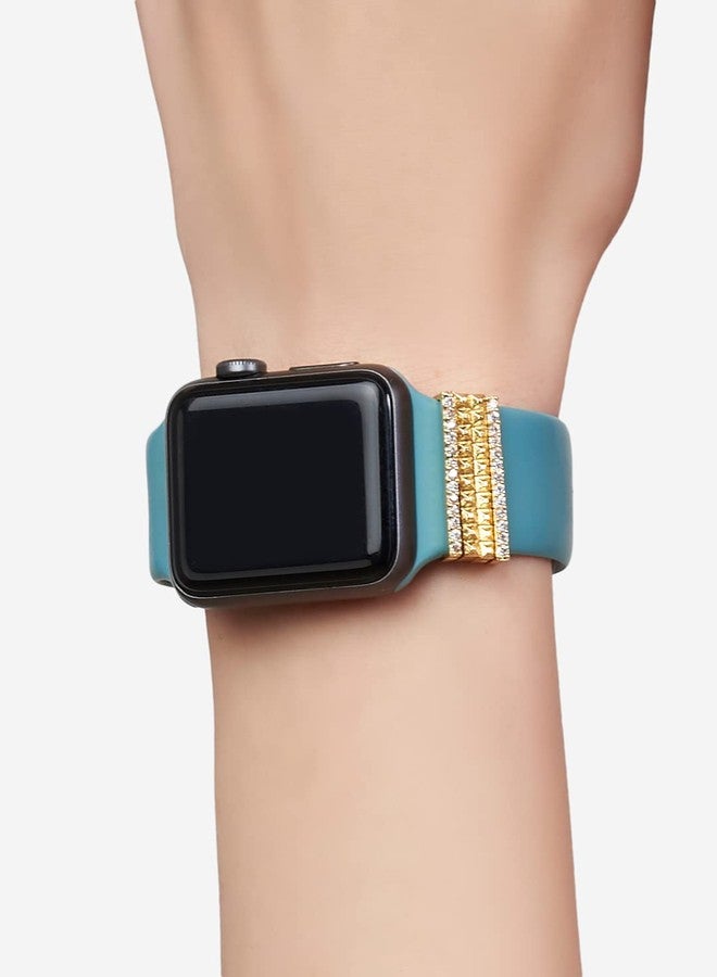 MINUTIAE Decorative Ring Loops Jewellery Accessories Compatible with Smart Watch Silicone Band Strap - Rose Gold (Set of 4) | Charm Solitaire Crystals Cubic Zirconia Sparkling Diamond - Image 5