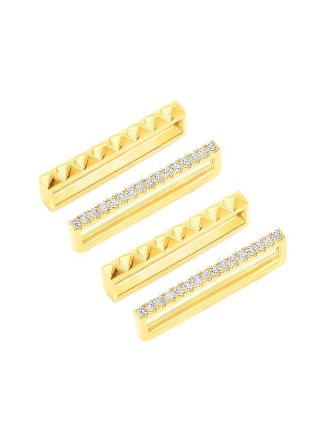 MINUTIAE Decorative Ring Loops Jewellery Accessories Compatible with Smart Watch Silicone Band Strap - Rose Gold (Set of 4) | Charm Solitaire Crystals Cubic Zirconia Sparkling Diamond - Image 1