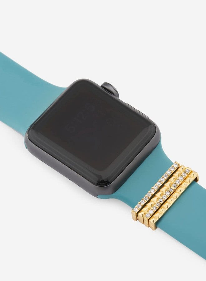 MINUTIAE Decorative Ring Loops Jewellery Accessories Compatible with Smart Watch Silicone Band Strap - Rose Gold (Set of 4) | Charm Solitaire Crystals Cubic Zirconia Sparkling Diamond - Image 3