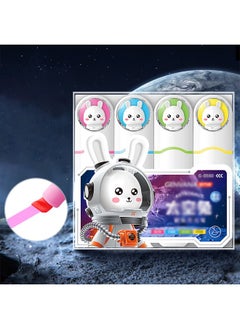 Generic 4Pcs Space Rabbit Soft Head Highlighter Creative Student Reading Mark Key Hand Ledger Candy Color Marker Pens Soft Tip Multi Colored Smear Highlighter Set for Underline Highlighting Journaling  - Image 2