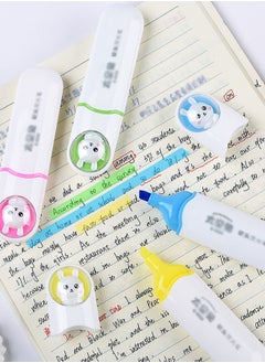 Generic 4Pcs Space Rabbit Soft Head Highlighter Creative Student Reading Mark Key Hand Ledger Candy Color Marker Pens Soft Tip Multi Colored Smear Highlighter Set for Underline Highlighting Journaling  - Image 4