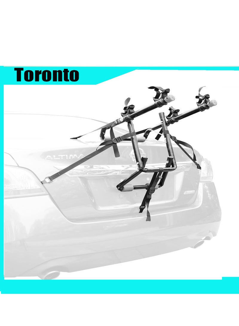 TORONTO Deluxe Trunk Mounted Bike Rack – Rear Car Bicycle Carrier for Sedan, Hatchback, SUV & Minivan – Easy Install, Foldable, Heavy-Duty - Image 1