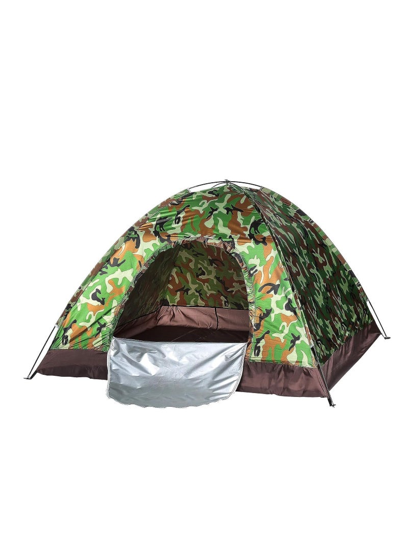 بلومنغ تايم خيمة تخييم خارجية متعددة الوظائف تتسع لـ 3-4 أشخاص مقاومة للماء والرياح والأشعة فوق البنفسجية مع قاعدة فضية سوداء - Image 2