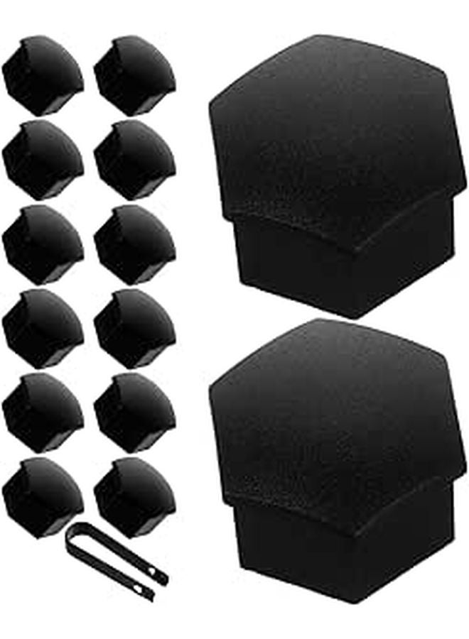 Matte Black Wheel Nut Cover Caps Set Of 20 Pieces With Remover Tool - Image 1