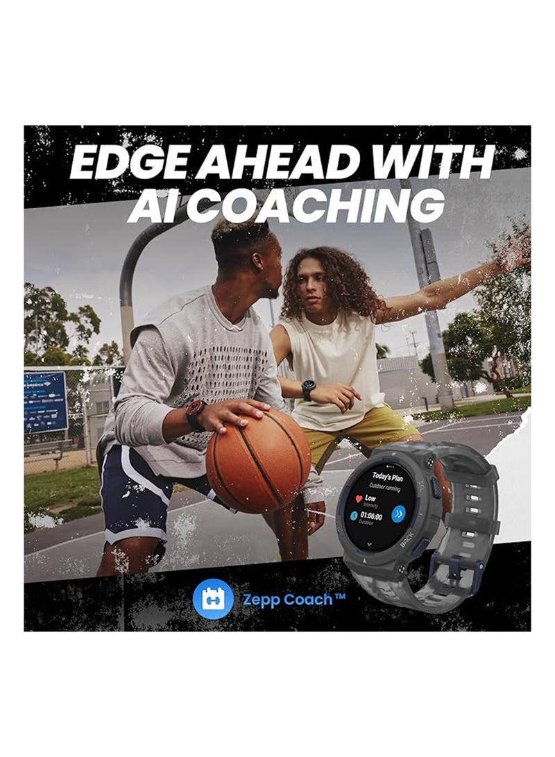 أمازفيت ساعة ذكية Active Edge بتصميم أنيق وقوي للرياضة واللياقة البدنية، نظام تحديد المواقع العالمي (GPS)، مدرب صحي يعمل بالذكاء الاصطناعي للصالة الرياضية، في الهواء الطلق، التدريبات والتمارين، بطارية تدوم 16 يومًا، نبض منتصف الليل مقاوم للماء 10 ATM - Image 4