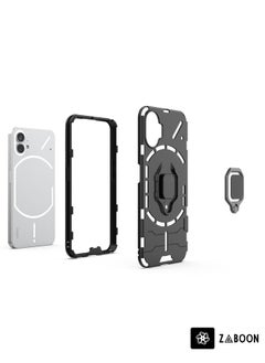 Zaboon Protective Case Cover For Nothing Phone 1 PC + TPU Shockproof Protective  with Magnetic Ring Holder  - Image 3
