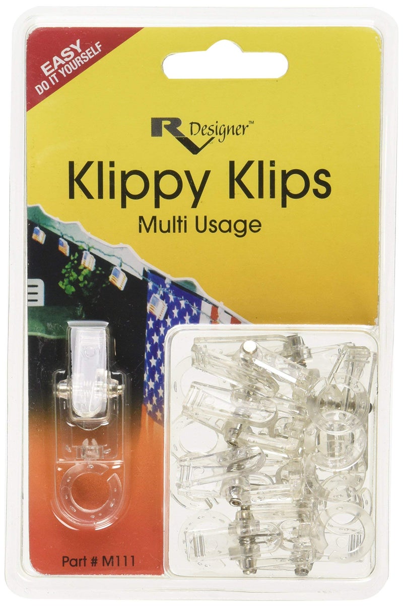 RV Designer M111, Klippy Klips Awning Clips, Light Hangars, 10 Per Pack,Clear - Image 5
